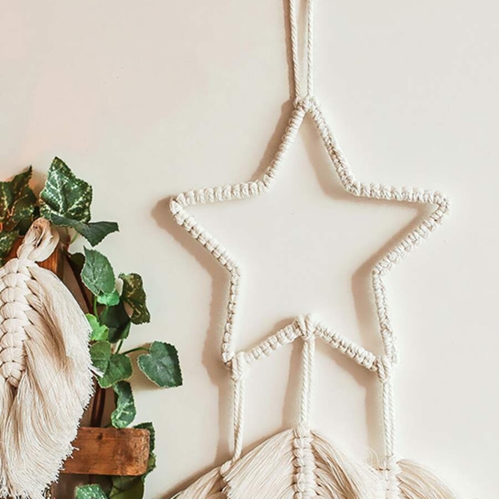 macrame DreamcatcherStar tassel Wall Decor - Picture 2 of 5